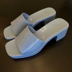 Forever 21 Y2K Retro Baby Blue Jelly Block Heels